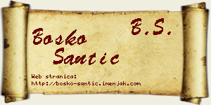Boško Šantić vizit kartica